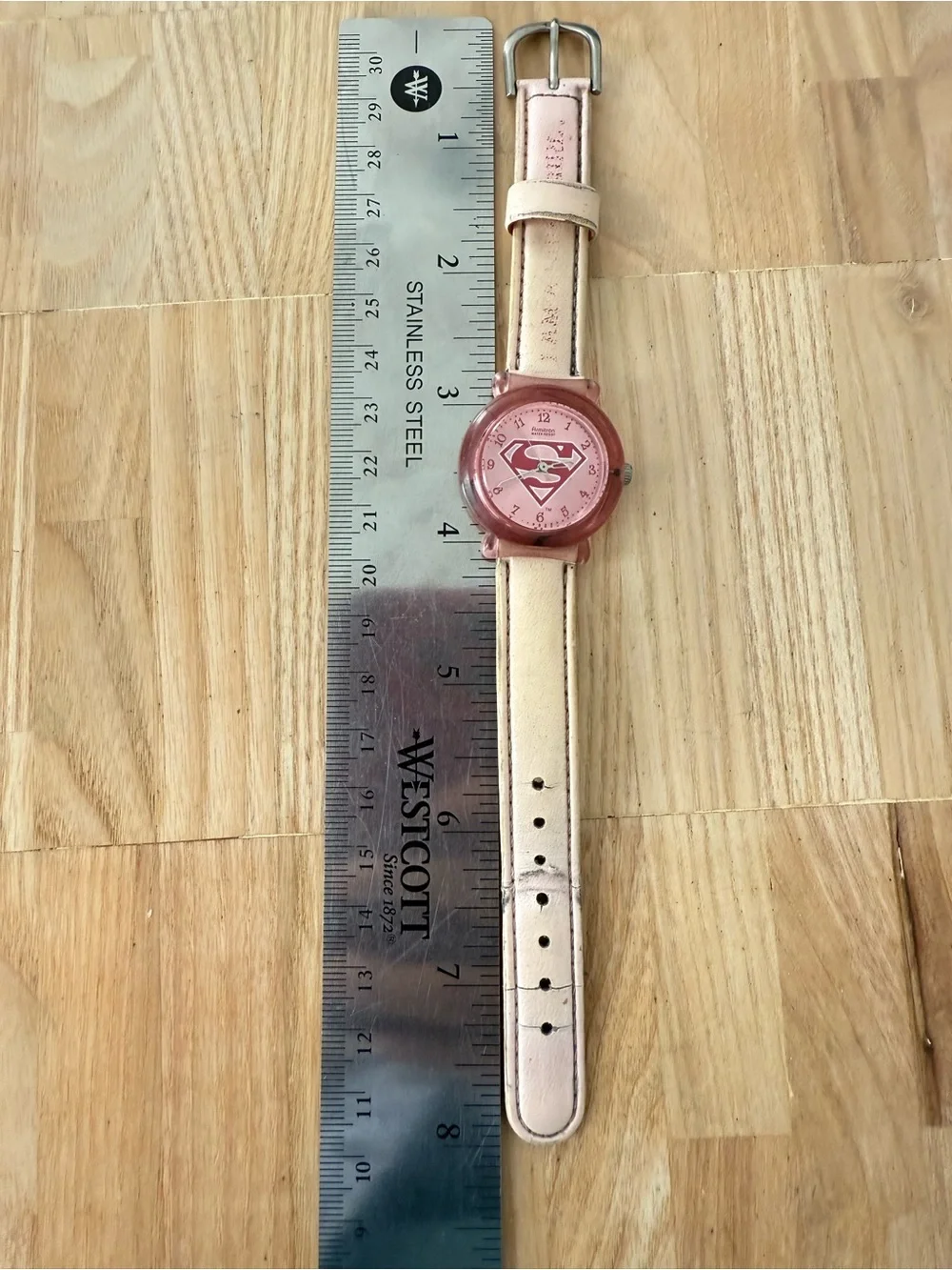Armitron ladies pink DC comics Supergirl watch NEW BATTERY needs new strap